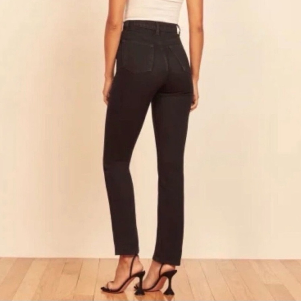 Reformation Liza High Rise Straight Jeans in Washed Black Size 24 - Picture 2 of 9